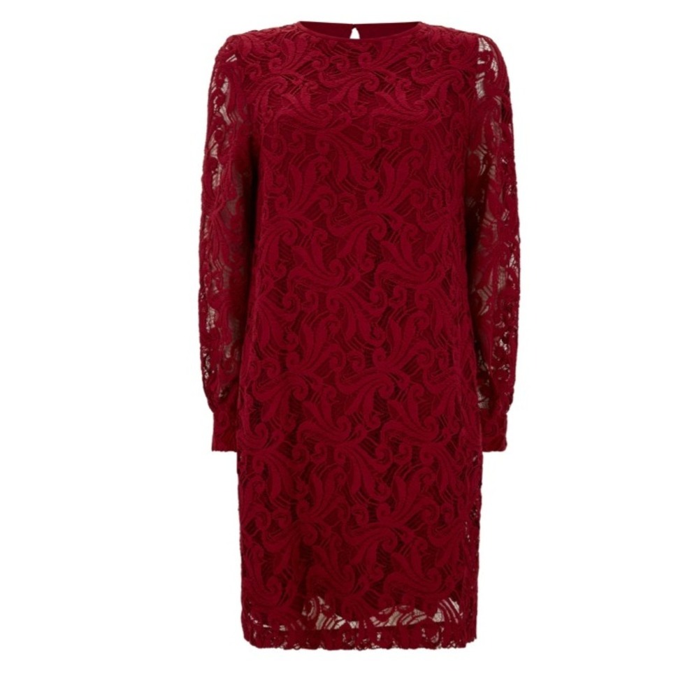 NWT Max Mara Studio Esordio Lace Dress Bordeaux Red 8 Holiday Christmas Party